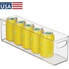 image:imageiDesign Plastic Stackable Pantry Bin Set of 2 Clear  Storage Bin with Handles For Cabinets or Fridge16 x 4 x 5