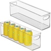 image:imageiDesign Plastic Stackable Pantry Bin Set of 2 Clear  Storage Bin with Handles For Cabinets or Fridge16 x 4 x 5