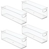 image:imageiDesign Plastic Stackable Pantry Bin Set of 2 Clear  Storage Bin with Handles For Cabinets or Fridge16 x 4 x 5
