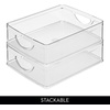 image:imageiDesign Plastic Stackable Pantry Bin Set of 2 Clear  Storage Bin with Handles For Cabinets or FridgePack of 1