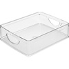 image:imageiDesign Plastic Stackable Pantry Bin Set of 2 Clear  Storage Bin with Handles For Cabinets or FridgePack of 1
