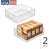 image:imageiDesign Plastic Stackable Pantry Bin Set of 2 Clear  Storage Bin with Handles For Cabinets or FridgePack of 2
