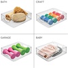 image:imageiDesign Plastic Stackable Pantry Bin Set of 2 Clear  Storage Bin with Handles For Cabinets or FridgePack of 2