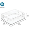 image:imageiDesign Plastic Stackable Pantry Bin Set of 2 Clear  Storage Bin with Handles For Cabinets or FridgePack of 2