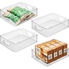 image:imageiDesign Plastic Stackable Pantry Bin Set of 2 Clear  Storage Bin with Handles For Cabinets or FridgePack of 4
