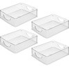image:imageiDesign Plastic Stackable Pantry Bin Set of 2 Clear  Storage Bin with Handles For Cabinets or FridgePack of 4