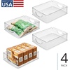image:imageiDesign Plastic Stackable Pantry Bin Set of 2 Clear  Storage Bin with Handles For Cabinets or FridgePack of 4