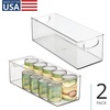 image:imageiDesign Plastic Stackable Pantry Bin with Handles Set of 4 Clear  For Kitchen Cabinets or Fridge Made in USAPack of 2
