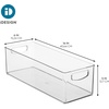 image:imageiDesign Plastic Stackable Pantry Bin with Handles Set of 4 Clear  For Kitchen Cabinets or Fridge Made in USAPack of 2
