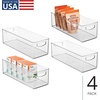 image:imageiDesign Plastic Stackable Pantry Bin with Handles Set of 4 Clear  For Kitchen Cabinets or Fridge Made in USAPack of 4