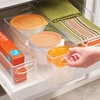 image:imageiDesign Plastic Stackable Pantry Bin with Handles Set of 4 Clear  For Kitchen Cabinets or Fridge Made in USAPack of 4
