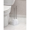 image:imageiDesign Plastic Toilet Bowl Plunger Set Slim Compact Combo 75 x 6 x 19 White and Brushed Stainless Steel  Slim Compact Combo Cleaner Storage 75 x 6 x 19 Ideal for Master Kids Guest Office BathroomWhite
