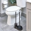 image:imageiDesign Plastic Toilet Bowl Plunger Set Slim Compact Combo 75 x 6 x 19 White and Brushed Stainless Steel  Slim Compact Combo Cleaner Storage 75 x 6 x 19 Ideal for Master Kids Guest Office BathroomBlack