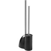 image:imageiDesign Plastic Toilet Bowl Plunger Set Slim Compact Combo 75 x 6 x 19 White and Brushed Stainless Steel  Slim Compact Combo Cleaner Storage 75 x 6 x 19 Ideal for Master Kids Guest Office BathroomBlack