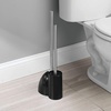 image:imageiDesign Plastic Toilet Bowl Plunger Set Slim Compact Combo 75 x 6 x 19 White and Brushed Stainless Steel  Slim Compact Combo Cleaner Storage 75 x 6 x 19 Ideal for Master Kids Guest Office BathroomBlack