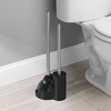 image:imageiDesign Plastic Toilet Bowl Plunger Set Slim Compact Combo 75 x 6 x 19 White and Brushed Stainless Steel  Slim Compact Combo Cleaner Storage 75 x 6 x 19 Ideal for Master Kids Guest Office BathroomBlack