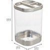 image:imageiDesign Plastic Toothbrush Holder with Three Divided Compartments The Ilyse Collection  425 x 64 x 345 Clear amp Brushed NickelPack of 2