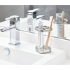 image:imageiDesign Plastic Toothbrush Holder with Three Divided Compartments The Ilyse Collection  425 x 64 x 345 Clear amp Brushed NickelPack of 2