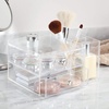 image:imageiDesign Plastic Vanity Compact Storage Set Compartments for Cosmetics Dental Supplies Hair Care Bathroom Dorm Desk Countertop Office 65 x 65 x 65 2 DrawerSide Organizer2 Drawers with Side Organizer
