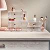 image:imageiDesign Plastic Vanity Compact Storage Set Compartments for Cosmetics Dental Supplies Hair Care Bathroom Dorm Desk Countertop Office 65 x 65 x 65 2 DrawerSide Organizer2 Drawers with Side Organizer