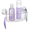 image:imageiDesign PowerLock Suction Shower Caddy Clear  Hanging Bathroom Organizer and StorageShower Basket Small