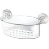 image:imageiDesign PowerLock Suction Shower Caddy Clear  Hanging Bathroom Organizer and StorageShower Basket Small