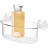 image:imageiDesign PowerLock Suction Shower Caddy Clear  Hanging Bathroom Organizer and StorageShower Basket Small