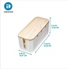 image:imageiDesign Recycled Plastic Cable Organizer Bin with Natural Wood Tray Lid  1362 x 568 x 544 Coconut