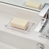 image:imageiDesign Royal Plastic Rectangular Soap Saver Bar Holder Tray for Bathroom Counter Shower Kitchen 35 x 525 Clear350 x 525