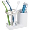 image:imageiDesign Sedona Ceramic Toothbrush and Toothpaste Holder for Bathroom Vanity Countertop or Medicine Cabinet 575 x 310 x 449 Satin WhiteNickel  For Bathroom Vanity Countertop or Medicine CabinetSatin