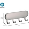 image:imageiDesign SelfAdhesive Stainless Steel Key Rack Set of 2 Brushed  4 Hooks Key Holder for WallPack of 1