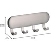 image:imageiDesign SelfAdhesive Stainless Steel Key Rack Set of 2 Brushed  4 Hooks Key Holder for WallPack of 2