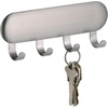 image:imageiDesign SelfAdhesive Stainless Steel Key Rack Set of 2 Brushed  4 Hooks Key Holder for WallPack of 2