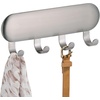 image:imageiDesign SelfAdhesive Stainless Steel Key Rack Set of 2 Brushed  4 Hooks Key Holder for WallPack of 4