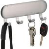 image:imageiDesign SelfAdhesive Stainless Steel Key Rack Set of 2 Brushed  4 Hooks Key Holder for WallPack of 4