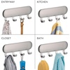 image:imageiDesign SelfAdhesive Stainless Steel Key Rack Set of 2 Brushed  4 Hooks Key Holder for WallPack of 4