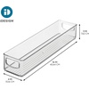 image:imageiDesign Slim Clear Plastic Storage Bin Extra Long Narrow Stackable Organizer for Kitchen and Pantry 2PackPack of 1