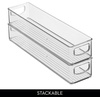 image:imageiDesign Slim Clear Plastic Storage Bin Extra Long Narrow Stackable Organizer for Kitchen and Pantry 2PackPack of 1