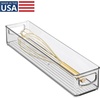 image:imageiDesign Slim Clear Plastic Storage Bin Extra Long Narrow Stackable Organizer for Kitchen and Pantry 2PackPack of 1