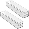 image:imageiDesign Slim Clear Plastic Storage Bin Extra Long Narrow Stackable Organizer for Kitchen and Pantry 2PackPack of 2