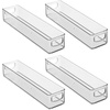 image:imageiDesign Slim Clear Plastic Storage Bin Extra Long Narrow Stackable Organizer for Kitchen and Pantry 2PackPack of 4