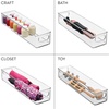 image:imageiDesign Slim Clear Plastic Storage Bin Extra Long Narrow Stackable Organizer for Kitchen and Pantry 2PackPack of 4