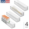 image:imageiDesign Slim Clear Plastic Storage Bin Extra Long Narrow Stackable Organizer for Kitchen and Pantry 2PackPack of 4