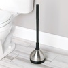image:imageiDesign Slim Toilet Bowl Brush and Holder for Bathroom Storage  WhiteBrushed Stainless Steel 1 x Toilet Brush  Bathroom StorageBlack