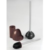 image:imageiDesign Slim Toilet Bowl Brush and Holder for Bathroom Storage  WhiteBrushed Stainless Steel 1 x Toilet Brush  Bathroom StorageDark Brown