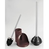 image:imageiDesign Slim Toilet Bowl Brush and Holder for Bathroom Storage  WhiteBrushed Stainless Steel 1 x Toilet Brush  Bathroom StorageDark Brown