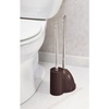 image:imageiDesign Slim Toilet Bowl Brush and Holder for Bathroom Storage  WhiteBrushed Stainless Steel 1 x Toilet Brush  Bathroom StorageDark Brown