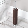 image:imageiDesign Slim Toilet Bowl Brush and Holder for Bathroom Storage  WhiteBrushed Stainless Steel 1 x Toilet Brush  Bathroom StorageDark Brown
