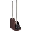 image:imageiDesign Slim Toilet Bowl Brush and Holder for Bathroom Storage  WhiteBrushed Stainless Steel 1 x Toilet Brush  Bathroom StorageDark Brown