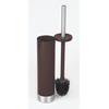 image:imageiDesign Slim Toilet Bowl Brush and Holder for Bathroom Storage  WhiteBrushed Stainless Steel 1 x Toilet Brush  Bathroom StorageDark Brown